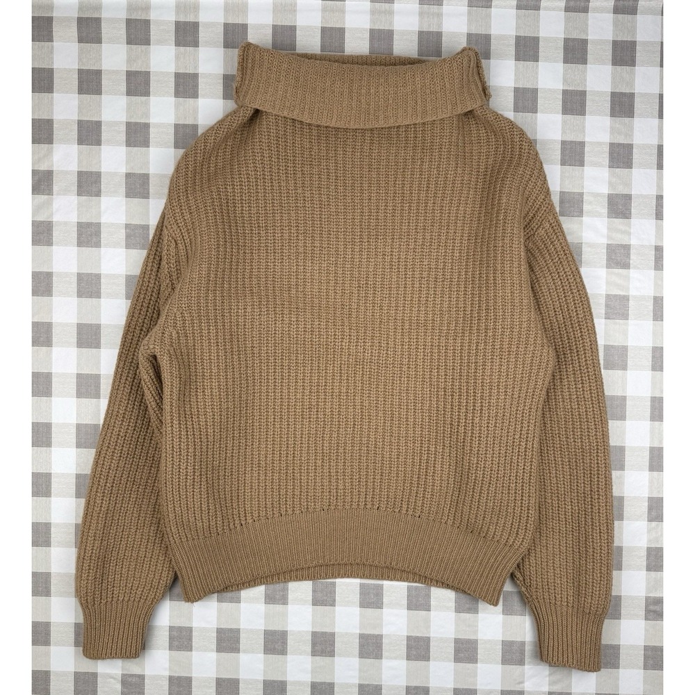 minimalist merino wool turtleneck camel sweater cozy chic Wilfred‎ Aritzia Small